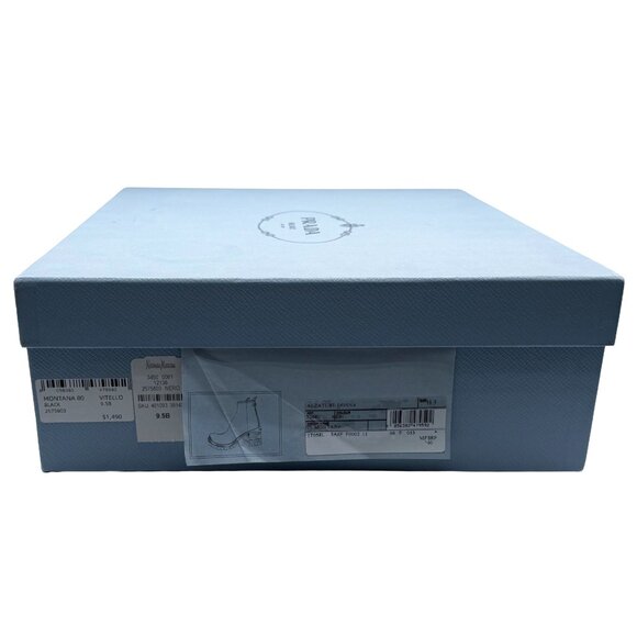 Brand New Prada Montana Lug Sole Vitello Leather mini Platform Combat Boots - Picture 3 of 12